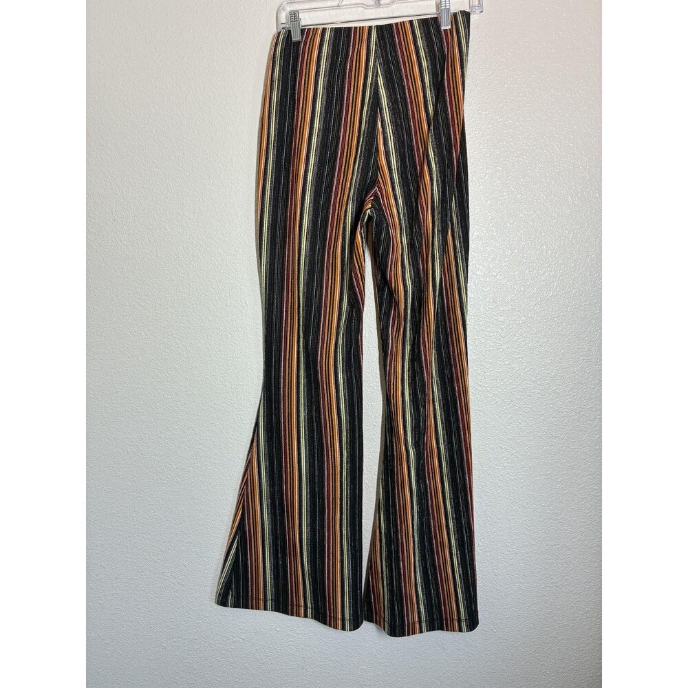 Free People Kitty Flare Pants Womens S Multicolor Stripe Elastic Waist Pull On - Picture 9 of 14